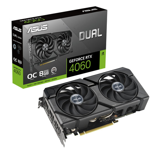 ASUS Dual NVIDIA GeForce RTX™ 5060 8GB GDDR7 White OC Edition Graphics Card, Desktop (PCIe 5.0, DLSS 4, HDMI 2.1b, DisplayPort 2.1b, 2.5-Slot, Axial-tech Fan, Dual BIOS), 3 Year Warranty