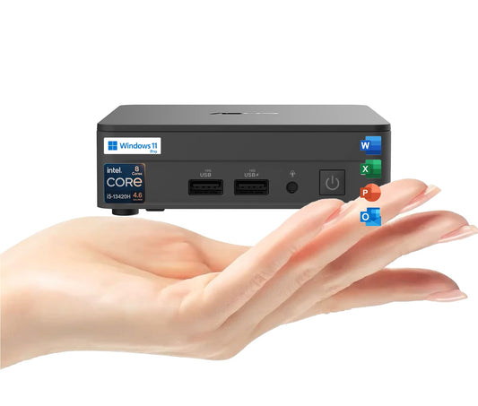ASUS NUC 13 Pro Slim Mini PC Desktop, Intel Core i5-13420H(4.6GHz) Processor, 16GB RAM, 256GB SSD, 4K Quad Display, USB, HDMI, Thunderbolt, Wi-Fi 6E, Bluetooth, RJ-45, Win11 Pro, MS Office for The Web