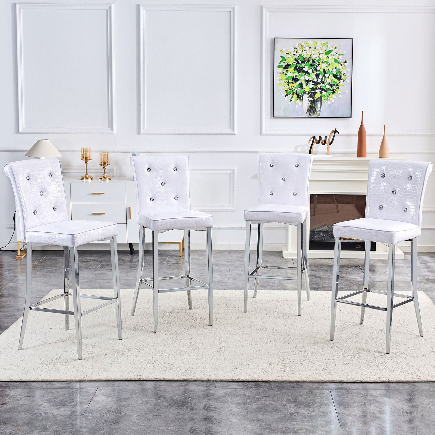 Bar Chairs & Crystal Clasp Design (Set of 2)