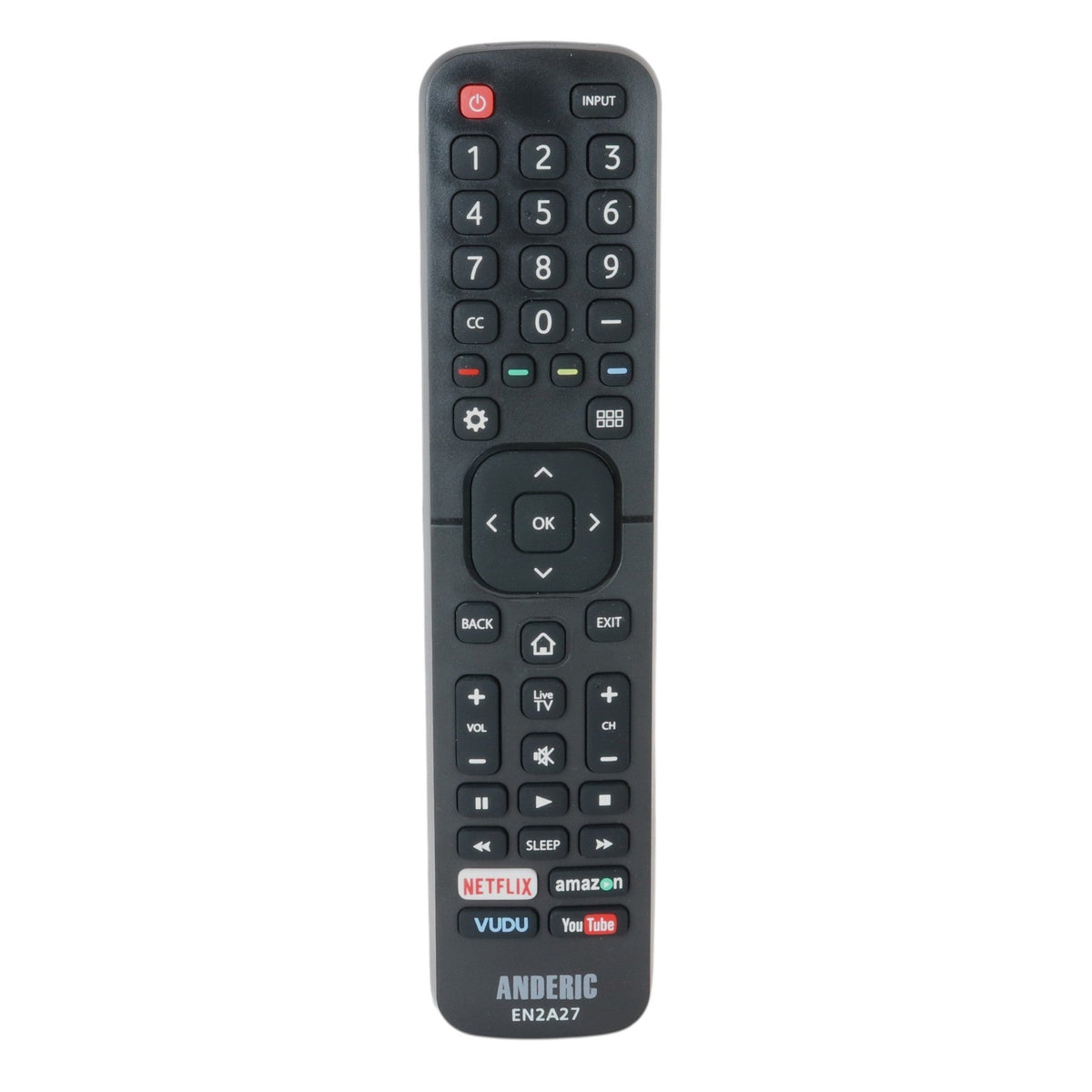 Anderic Substitute for Sharp EN2AD27S / 203322 Smart TV Remote Control [EN2A27]