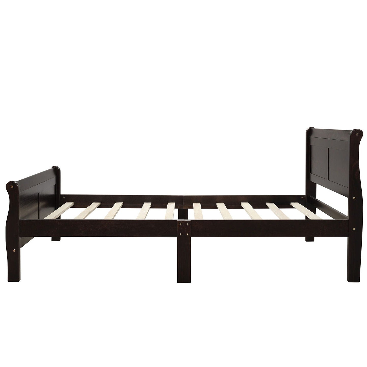 Platform Bed Frame Mattress Foundation Sleigh Bed With Headboard / Footboard / Wood Slat Suppor
