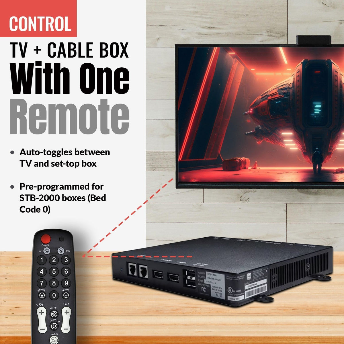 Anderic Substitute for RCA STB7766C REMOTE Digital TV Tuner Converter Remote Control [RRH100]