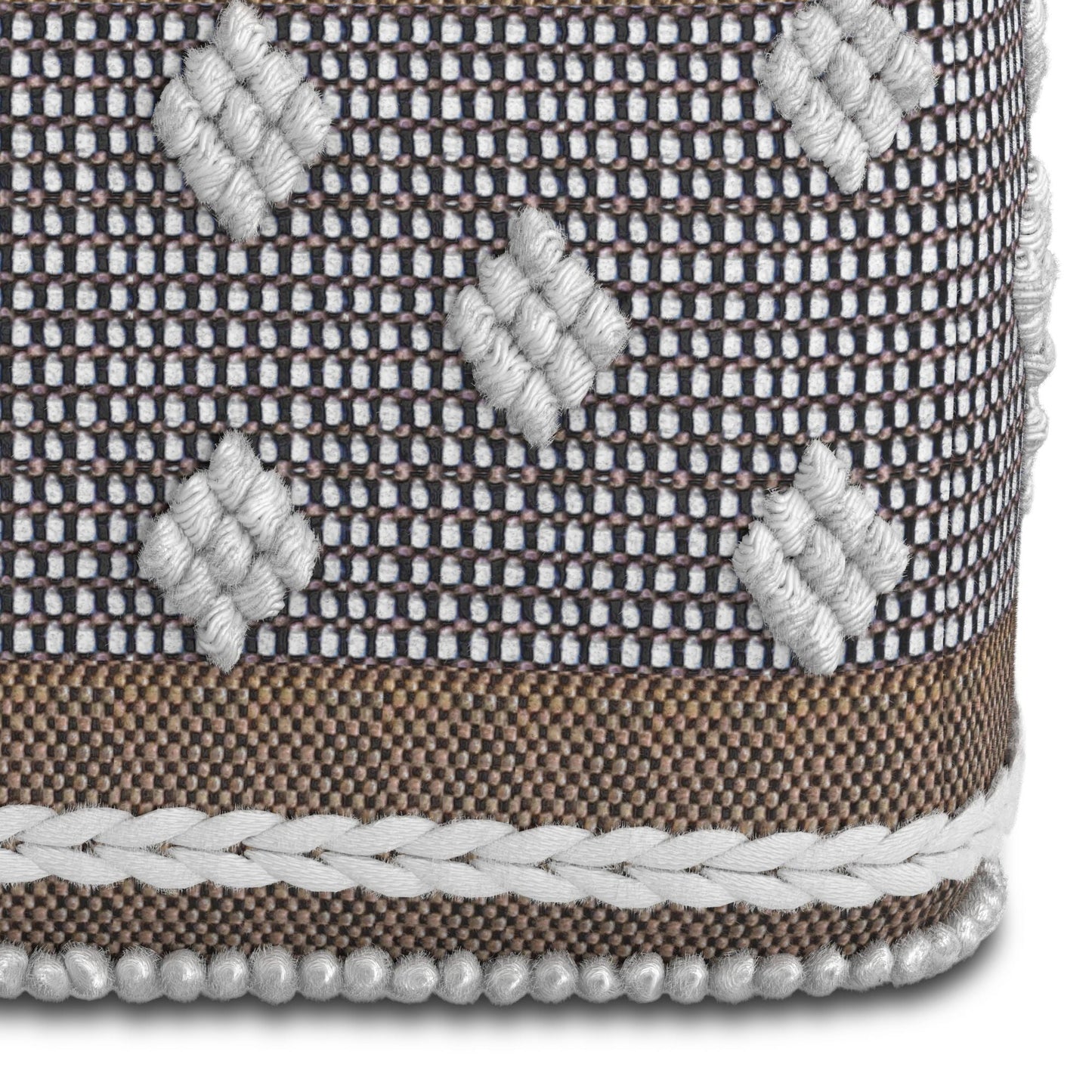 Mapleton - Outdoor / Indoor Pouf - Beige Gray / White