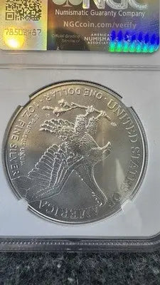 2023 American Silver Eagle US Invention Series NGC MS70 Chocolate Cookie