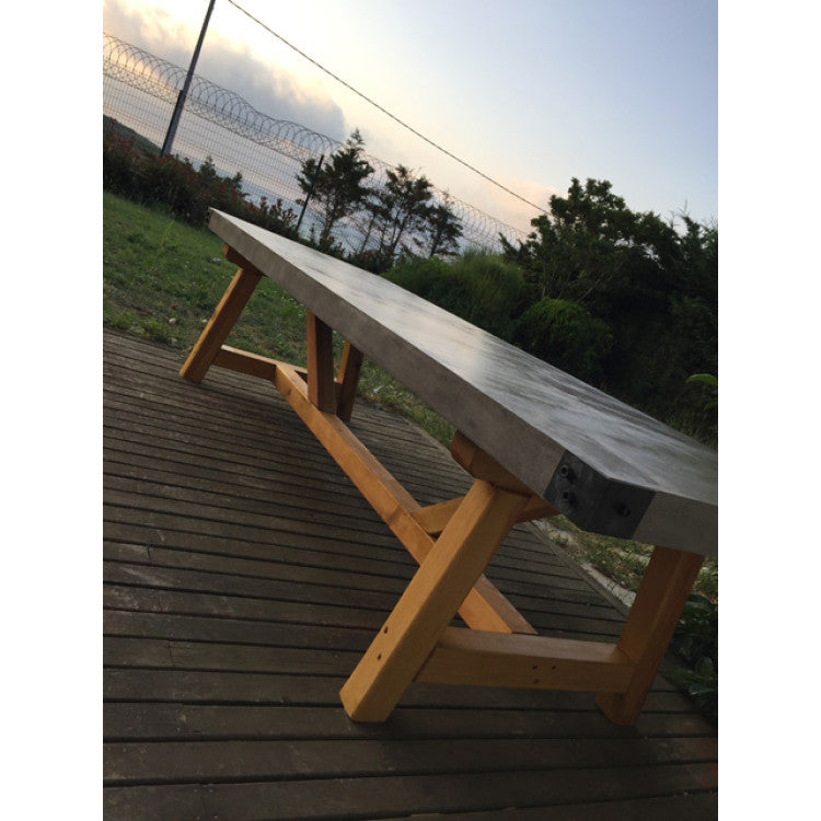Lightweight Concrete Rectangular Dining Table - 43x134 Barocco