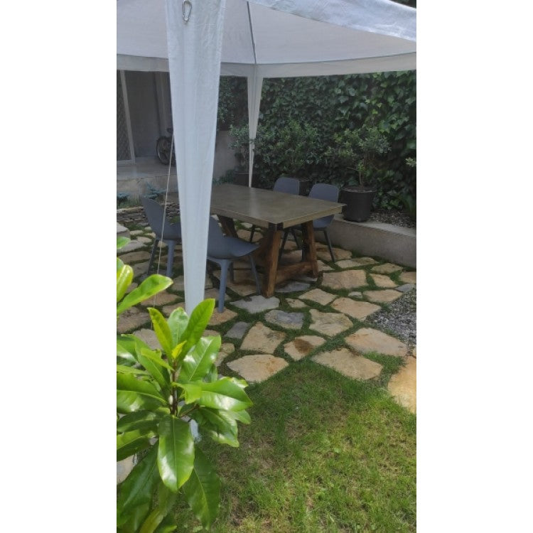 Lightweight Concrete Rectangular Dining Table Barocco Valhalla Design 47x142x29.5