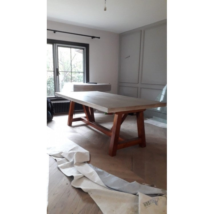 Lightweight Glass Fiber Reinforced Concrete Dining Table Barocco Valhalla 43 x 126