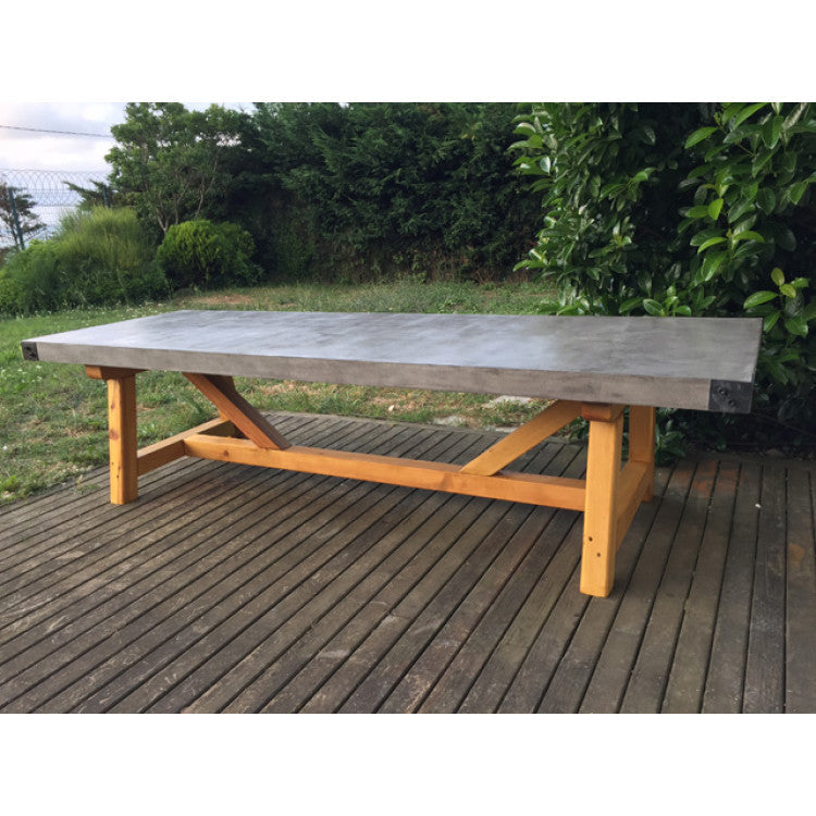 Lightweight Concrete Barocco Dining Table - Industrial Modern 39W x 94.5L x 29.5H