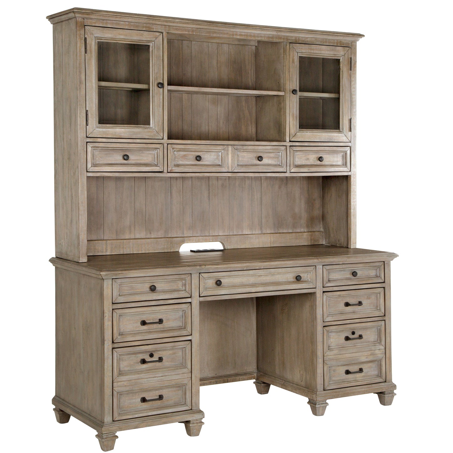 Lancaster - Credenza With Hutch - Dove Tail Gray
