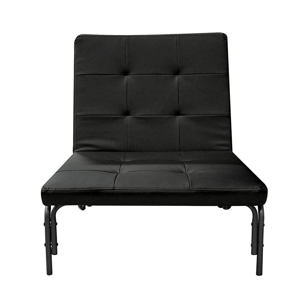 Senon - Adjustable Chair Futon - Silver & Black