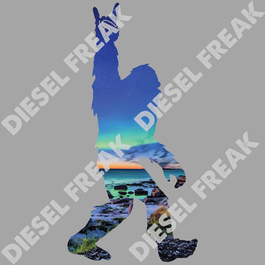 Beach Sunset Cutout Sasquatch Decal