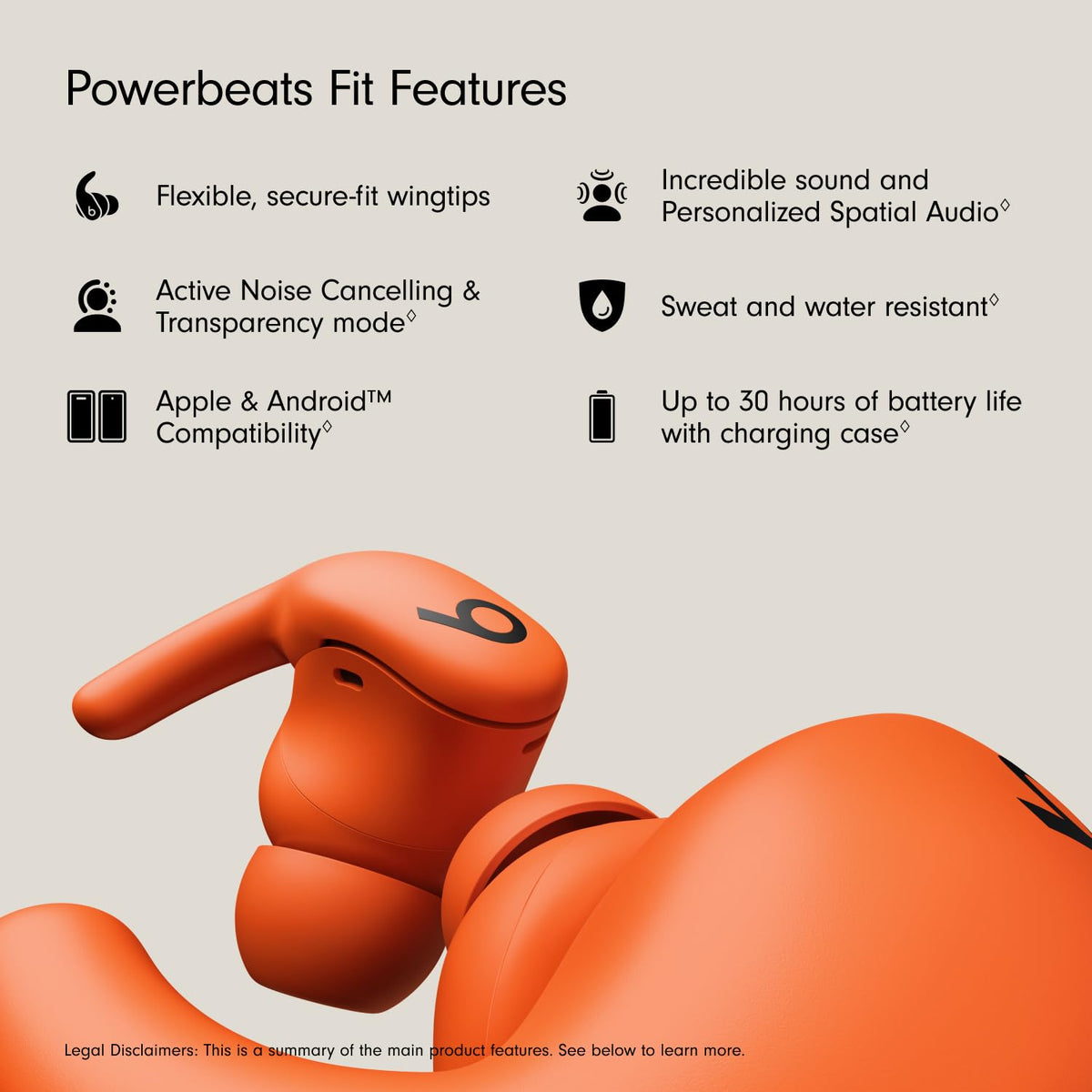Beats Powerbeats Fit - Wireless Noise Cancelling Workout Earbuds with Secure-Fit Wingtips, Up to 30-Hour Battery Life, Sweat & Water Resistant, Apple & Android Compatible - Jet Black