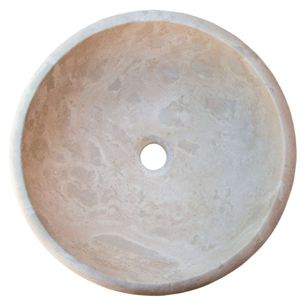 Beige Travertine Natural Stone Drop-in Sink - Honed 16x6 Inch