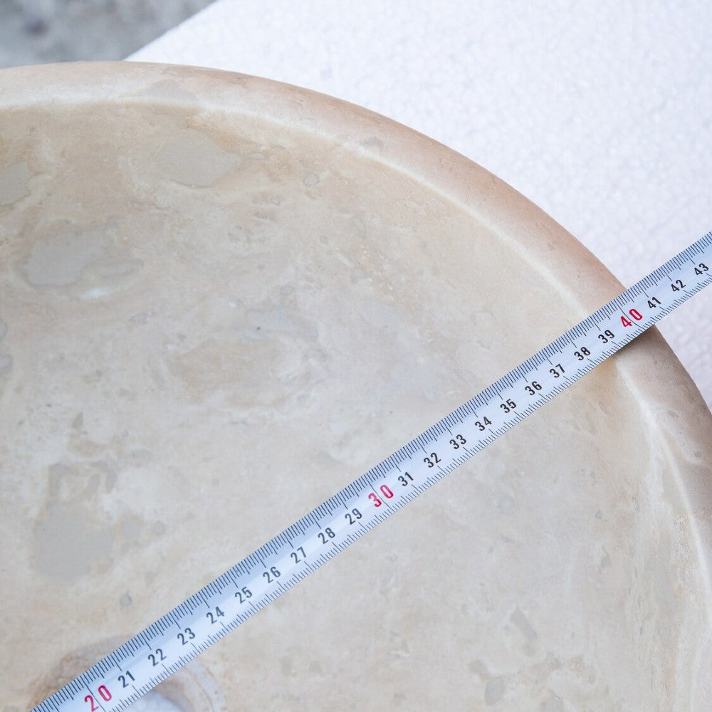 Beige Travertine Natural Stone Drop-in Sink - Honed 16x6 Inch