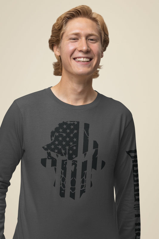 Black Out Flag Skully Long Sleeve