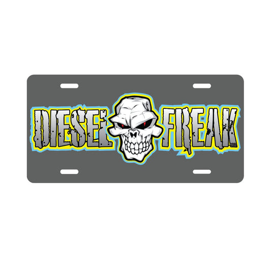Blue and Yellow Diesel Freak License Plate
