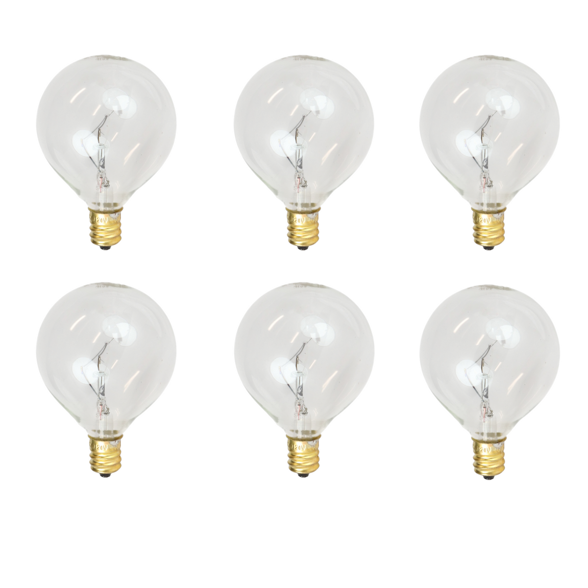 Anderic Foundation™ 40-Watt Incandescent Dimmable Light Bulb - 2700K Soft White, E12 Candelabra Base, Globe - 6-Pack