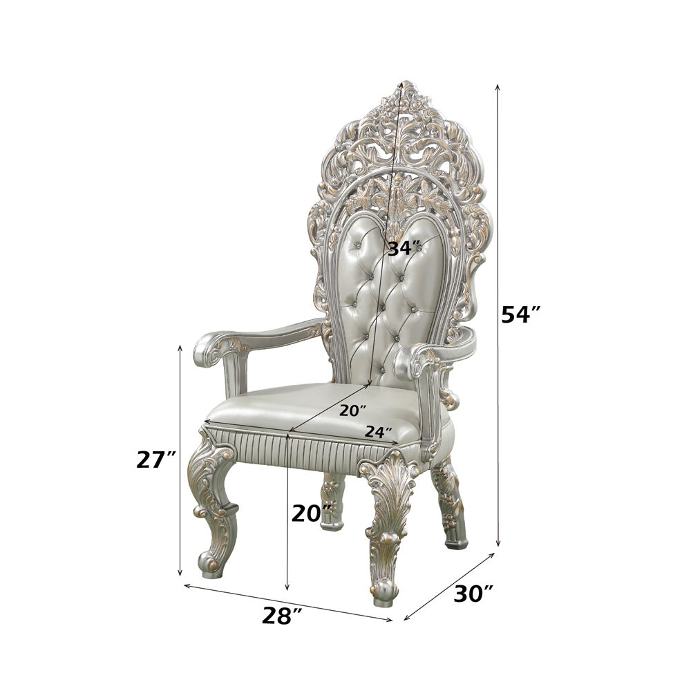 Sandoval - Arm Chair (Set of 2) - Beige Synthetic Leather & Champagne