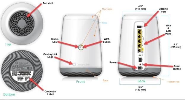 C4000LZ xDSL Gigabit 802.11a/b/g/n/ac WiFi Modem Router Compatible with Centurylink (Renewed)