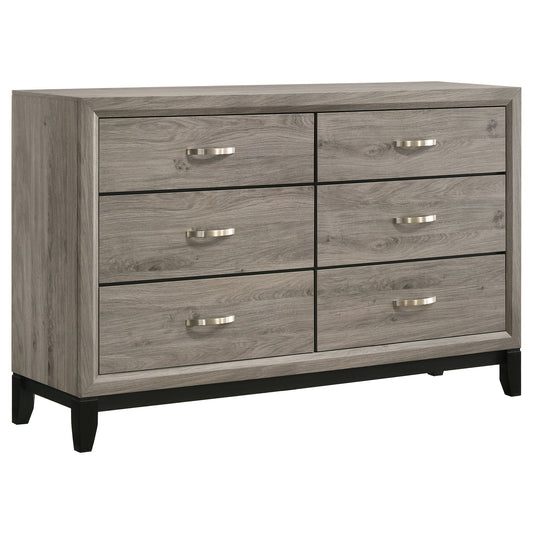 Valen 6-drawer Bedroom Dresser Cabinet Light Taupe
