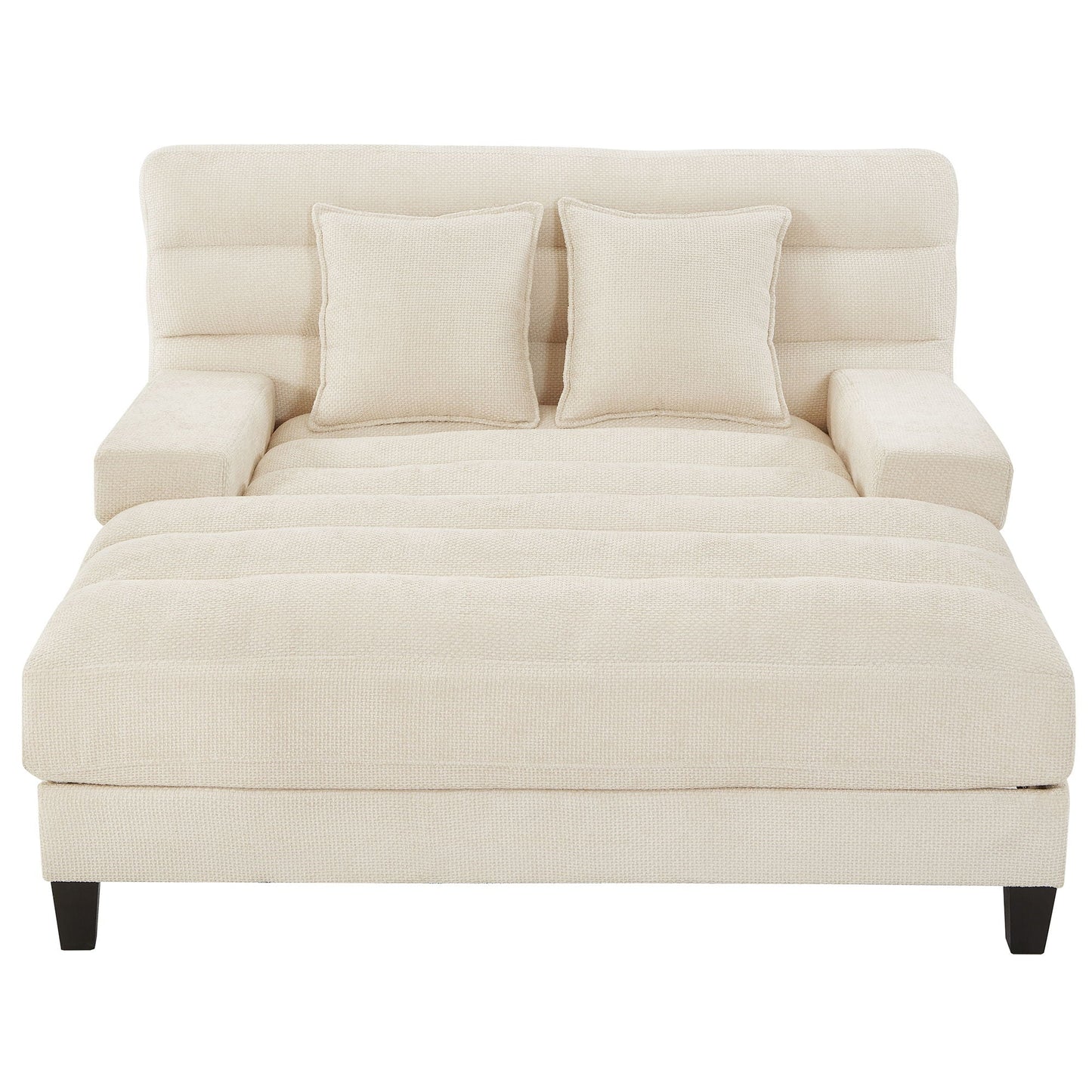 Chaise Bed Lounge Sofa Chair With Adjustable Backrest And LED Light Strip