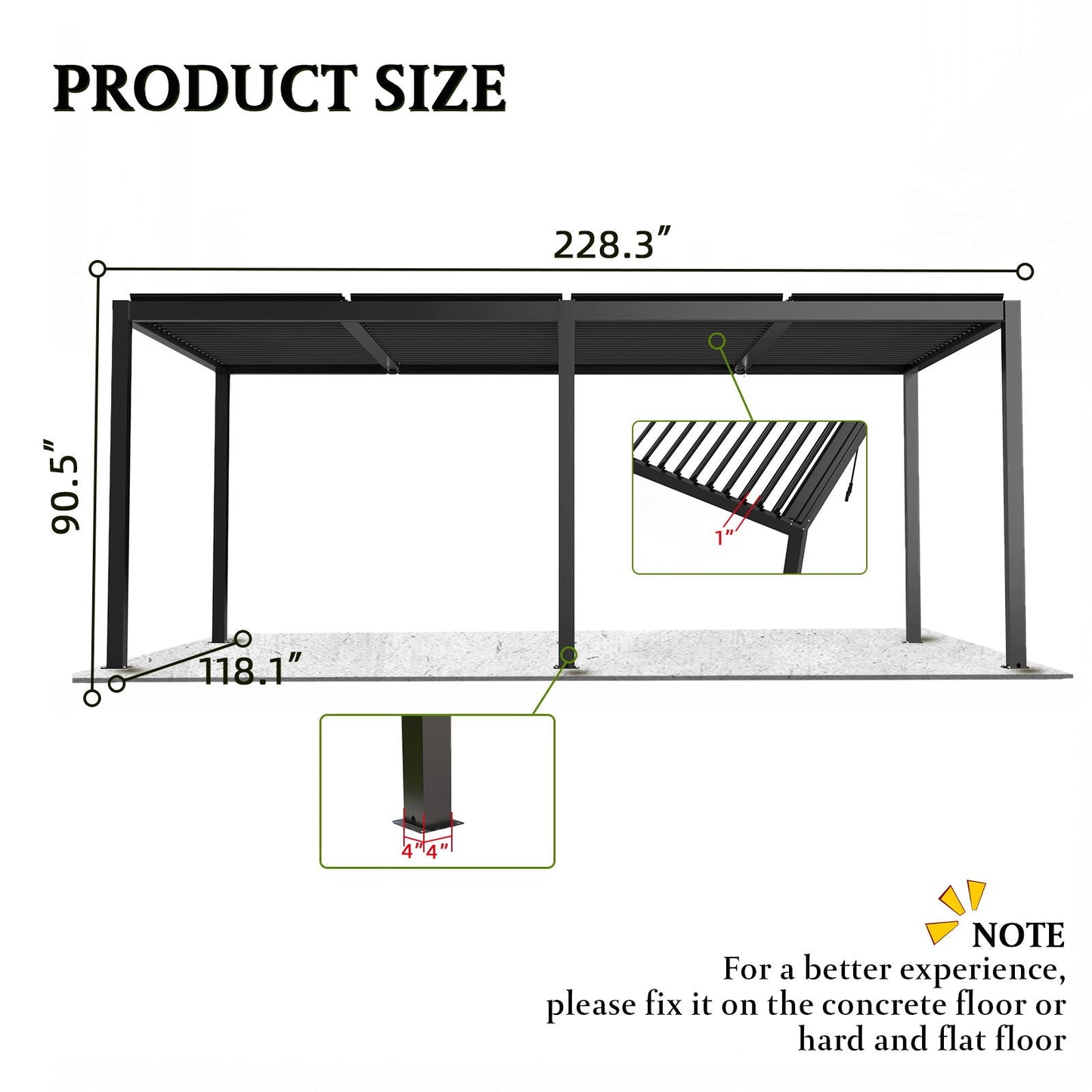 Premium Louver Pergola Aluminium Frame & Louvers