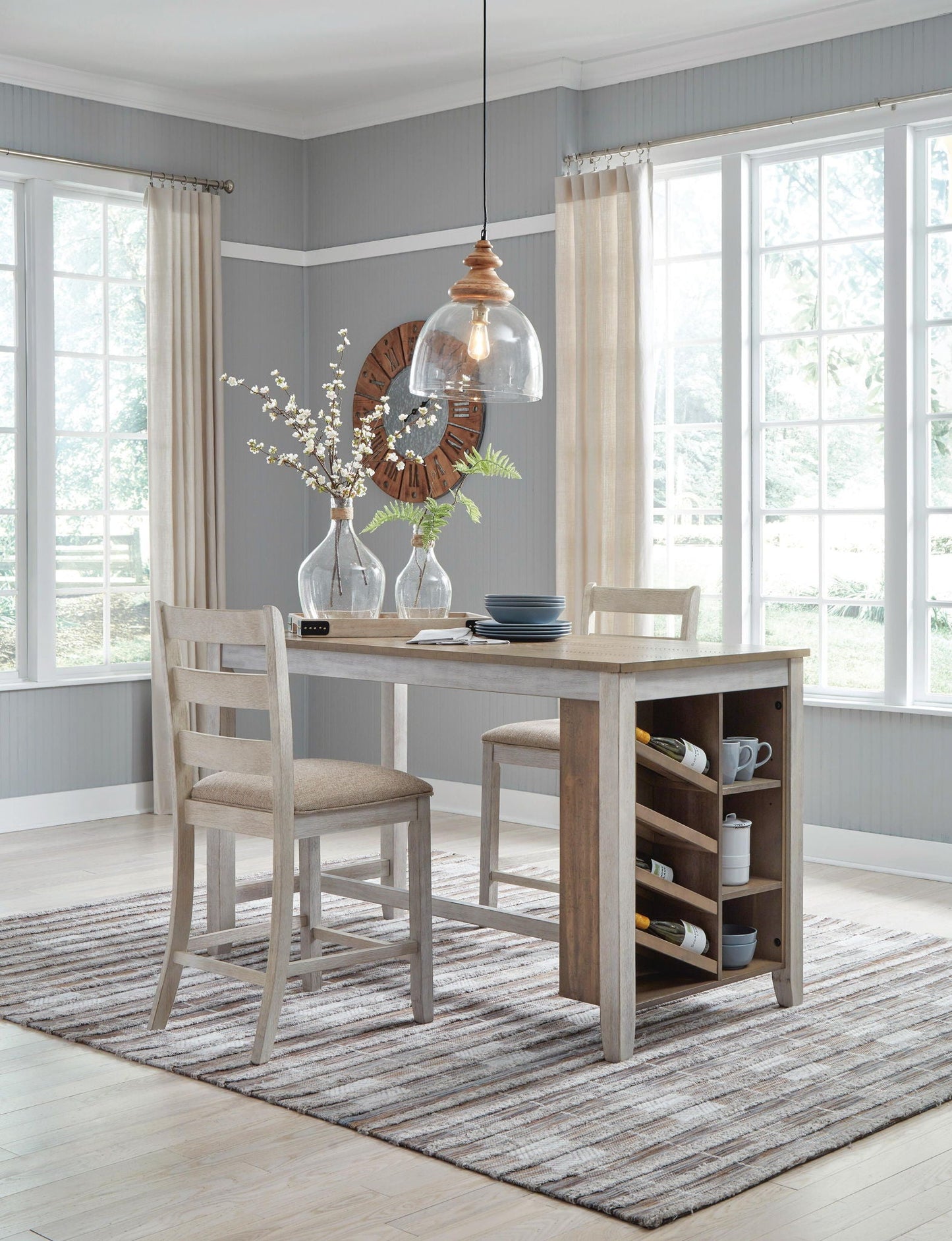 Skempton - Rectangular Counter Table With Storage - White