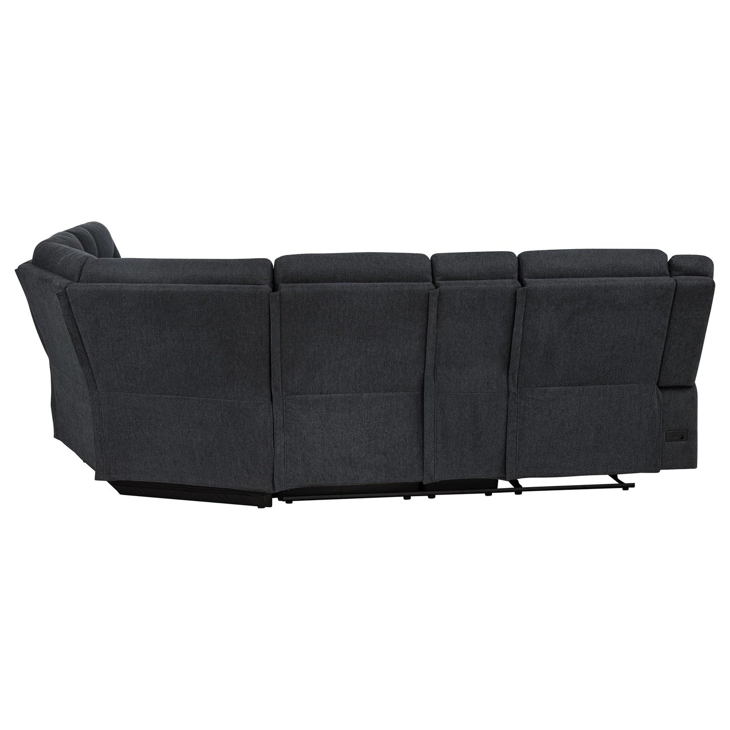 Hagen Upholstered Power Reclining Sectional Sofa Steel Grey
