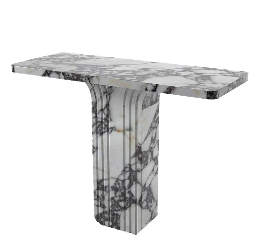 Calacatta Viola White Marble Designer Console - Polished 40x15