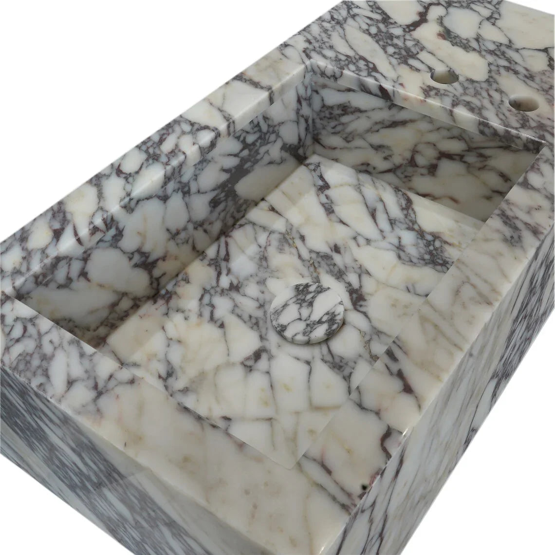 Calacatta Viola Marble Rectangular Wall-Mount Bathroom Sink 16x32