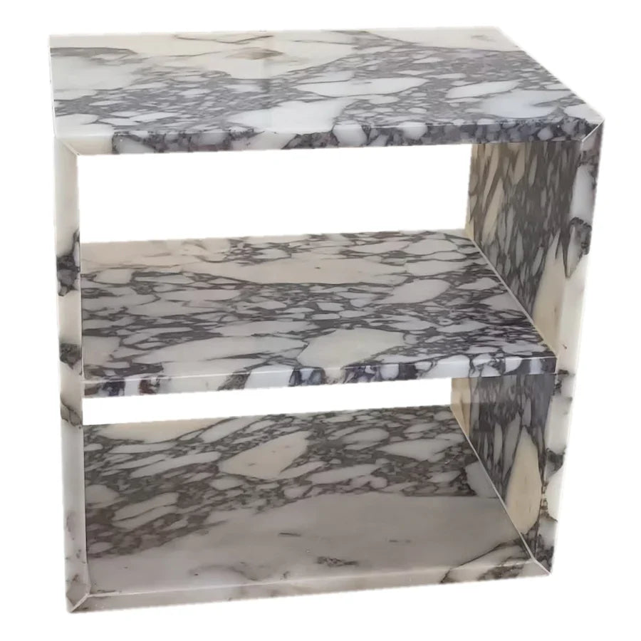 Calacatta Viola Marble End Table Nightstand Polished 14x18x18