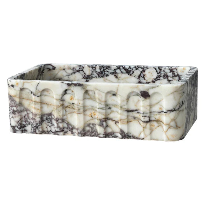 Calacatta Viola Marble Wall Mount Bathroom Vanity Sink 19.5x31.5