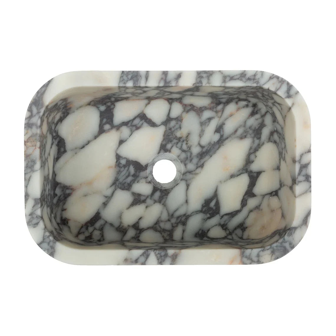 Calacatta Viola Marble Rectangular Wall Mounted Sink 12x18x7