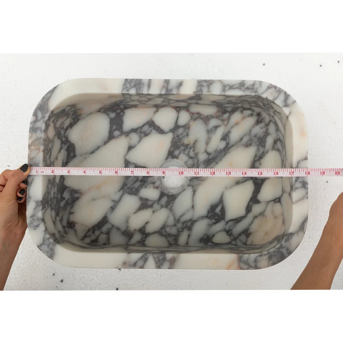 Calacatta Viola Marble Rectangular Wall Mounted Sink 12x18x7