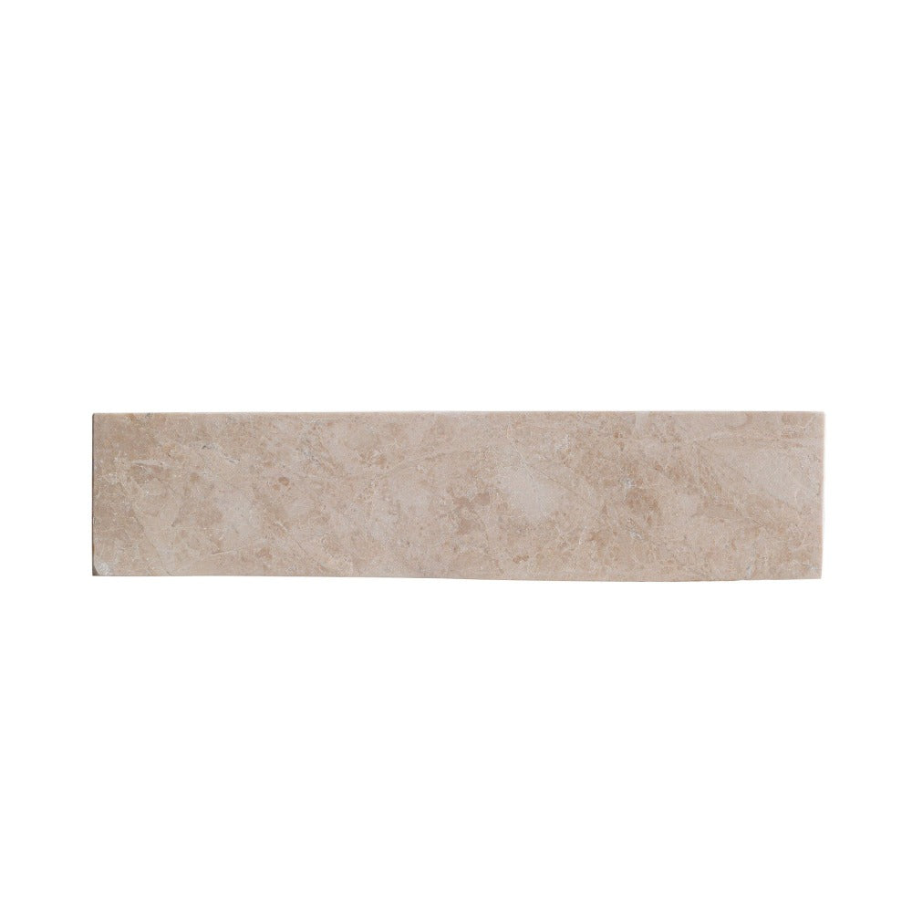 Cappuccino Beige Natural Marble Rectangular Above Counter Vessel Sink 18x21.5 Inch