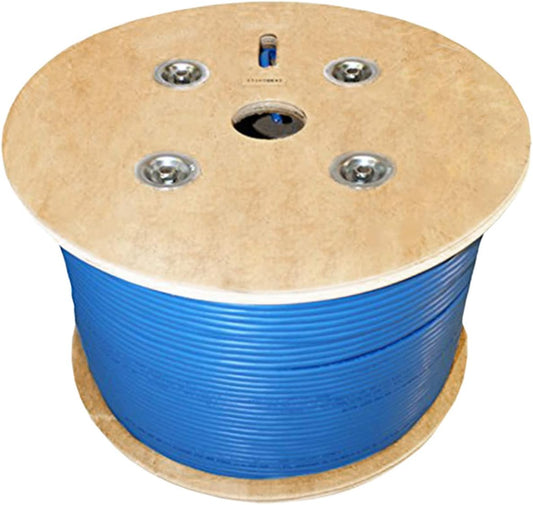 CAT6A Screened Patch Cable (cm), 1000ft, U/FTP 28AWG, Pure Copper, 650MHz, UL Certified, Bulk Ethernet Cable Reel in Blue