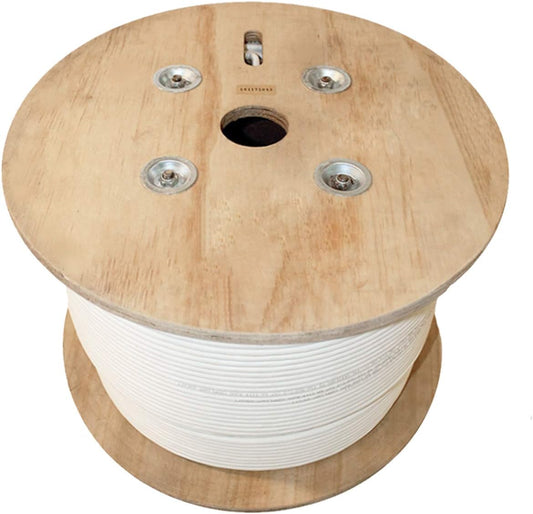 CAT6A Screened Patch Cable (cm), 1000ft, U/FTP 28AWG, Pure Copper, 650MHz, UL Certified, Bulk Ethernet Cable Reel in White