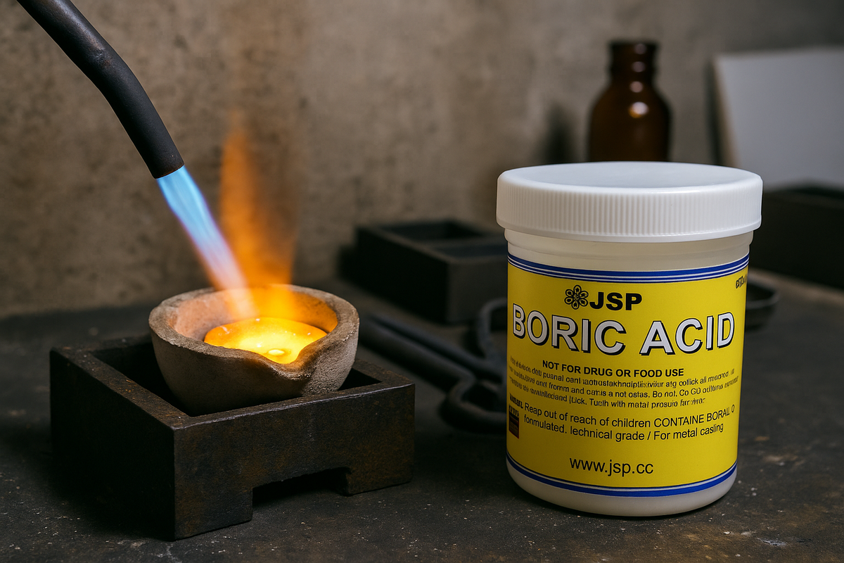 JSP & GTE Boric Acid Powder – 99.9% Pure, Gold Refining & Jewelry Casting, 8–16 oz