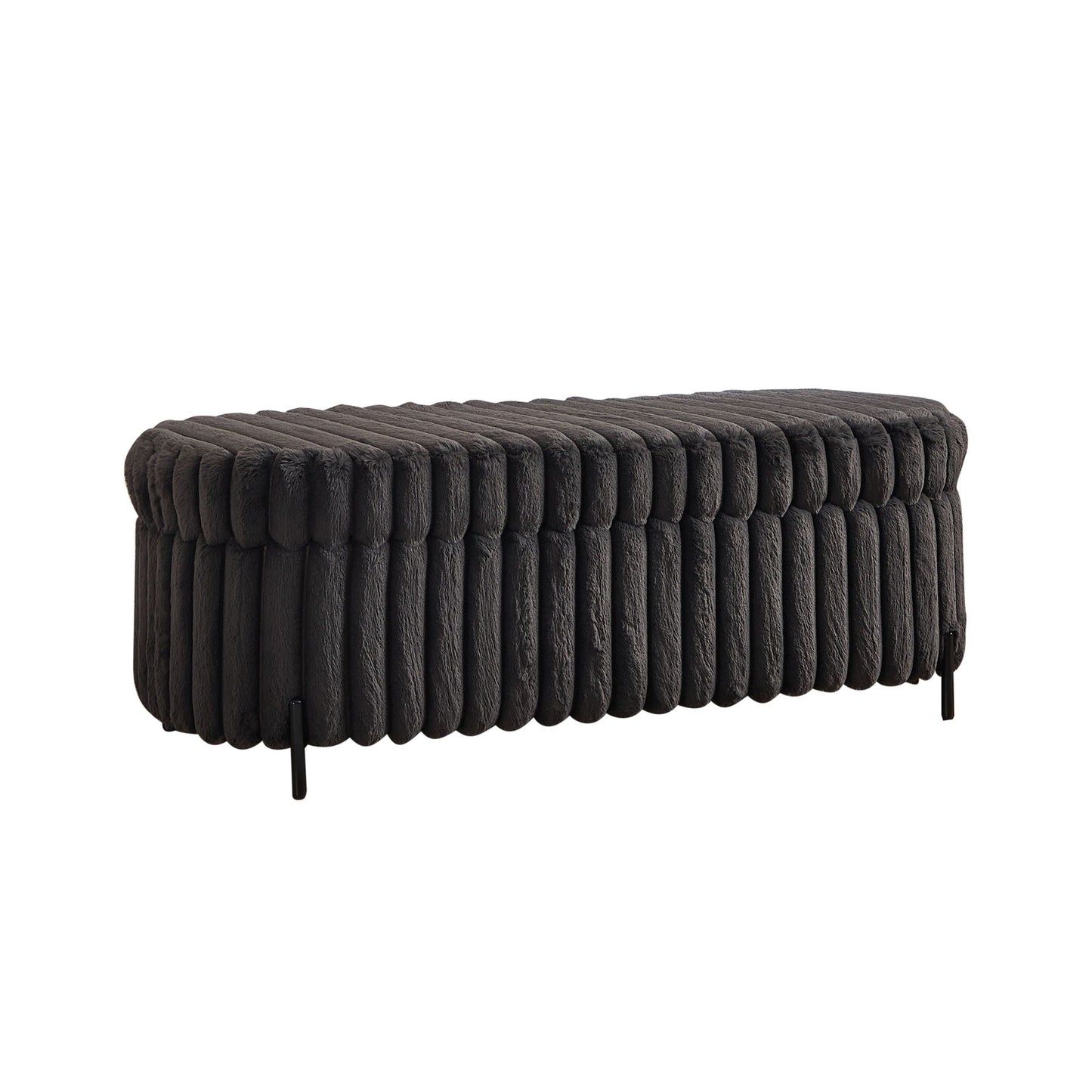 Flip Top Storage Bench With Metal Legs