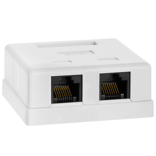 Cmple - 1 Port Keystone Jack Surface Mount Box, Single Port Surface Mount Box for Network, RJ45 Single Hole Keystone Jack