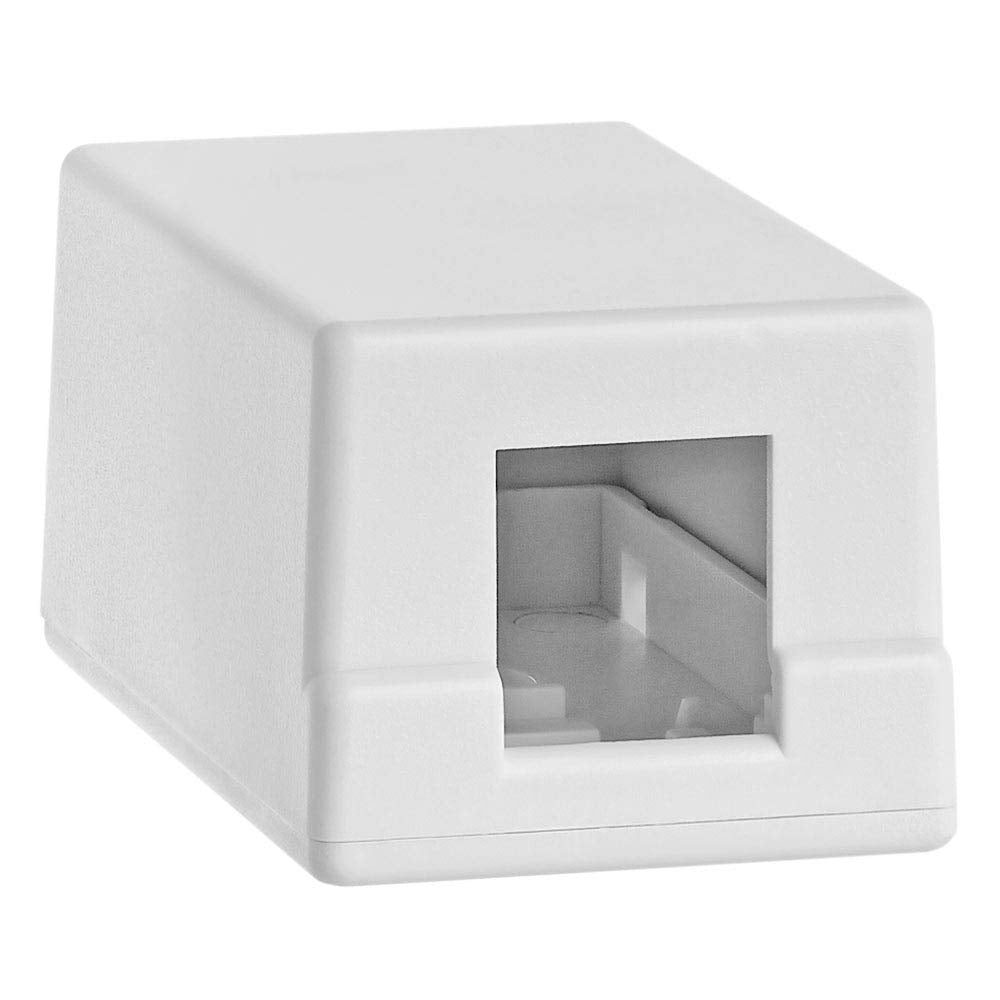 Cmple - 1 Port Keystone Jack Surface Mount Box, Single Port Surface Mount Box for Network, RJ45 Single Hole Keystone Jack