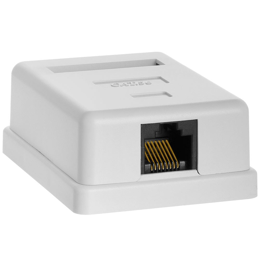 Cmple - 1 Port Keystone Jack Surface Mount Box, Single Port Surface Mount Box for Network, RJ45 Single Hole Keystone Jack