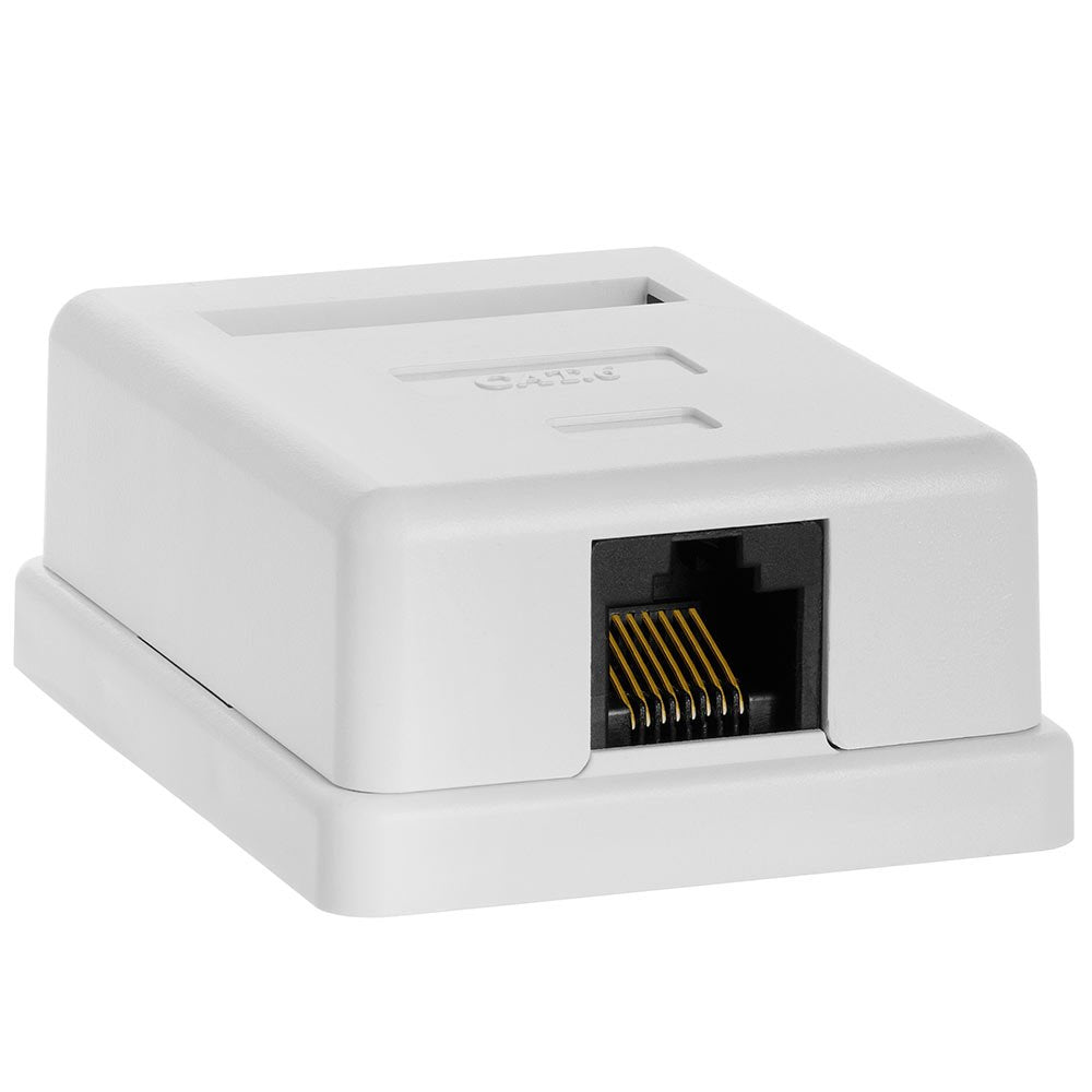 Cmple - 1 Port Keystone Jack Surface Mount Box, Single Port Surface Mount Box for Network, RJ45 Single Hole Keystone Jack