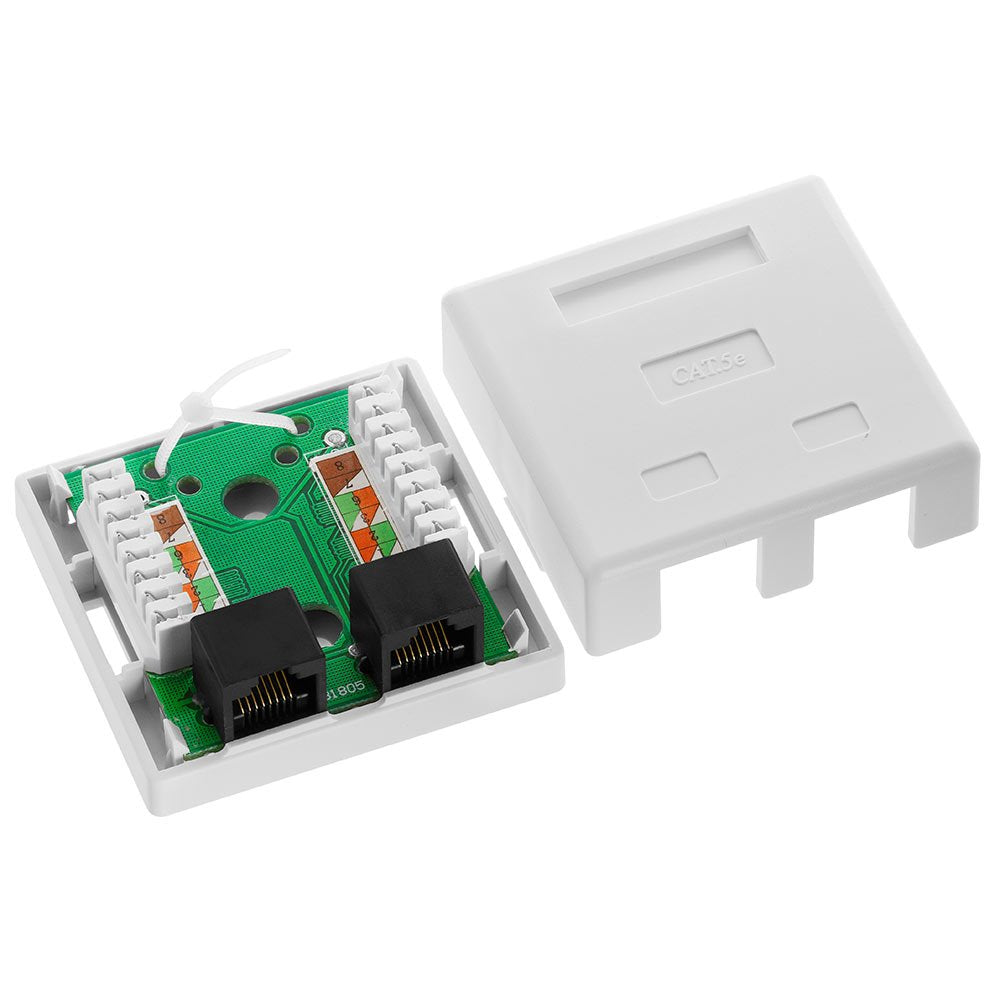 Cmple - 1 Port Keystone Jack Surface Mount Box, Single Port Surface Mount Box for Network, RJ45 Single Hole Keystone Jack