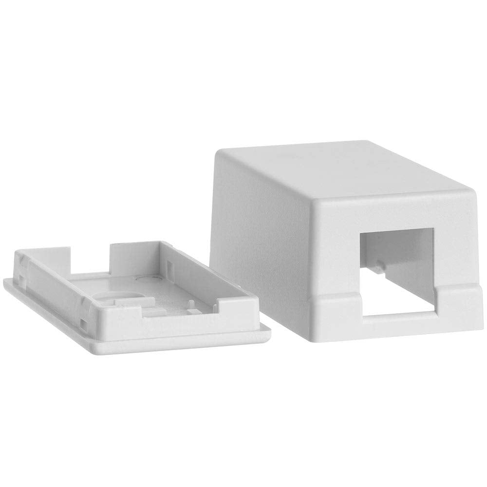 Cmple - 1 Port Keystone Jack Surface Mount Box, Single Port Surface Mount Box for Network, RJ45 Single Hole Keystone Jack
