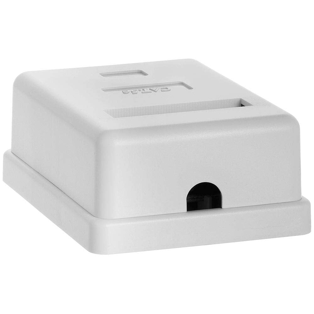 Cmple - 1 Port Keystone Jack Surface Mount Box, Single Port Surface Mount Box for Network, RJ45 Single Hole Keystone Jack