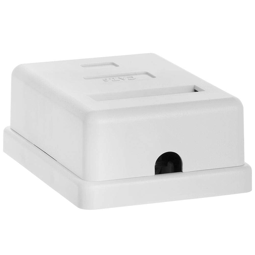 Cmple - 1 Port Keystone Jack Surface Mount Box, Single Port Surface Mount Box for Network, RJ45 Single Hole Keystone Jack