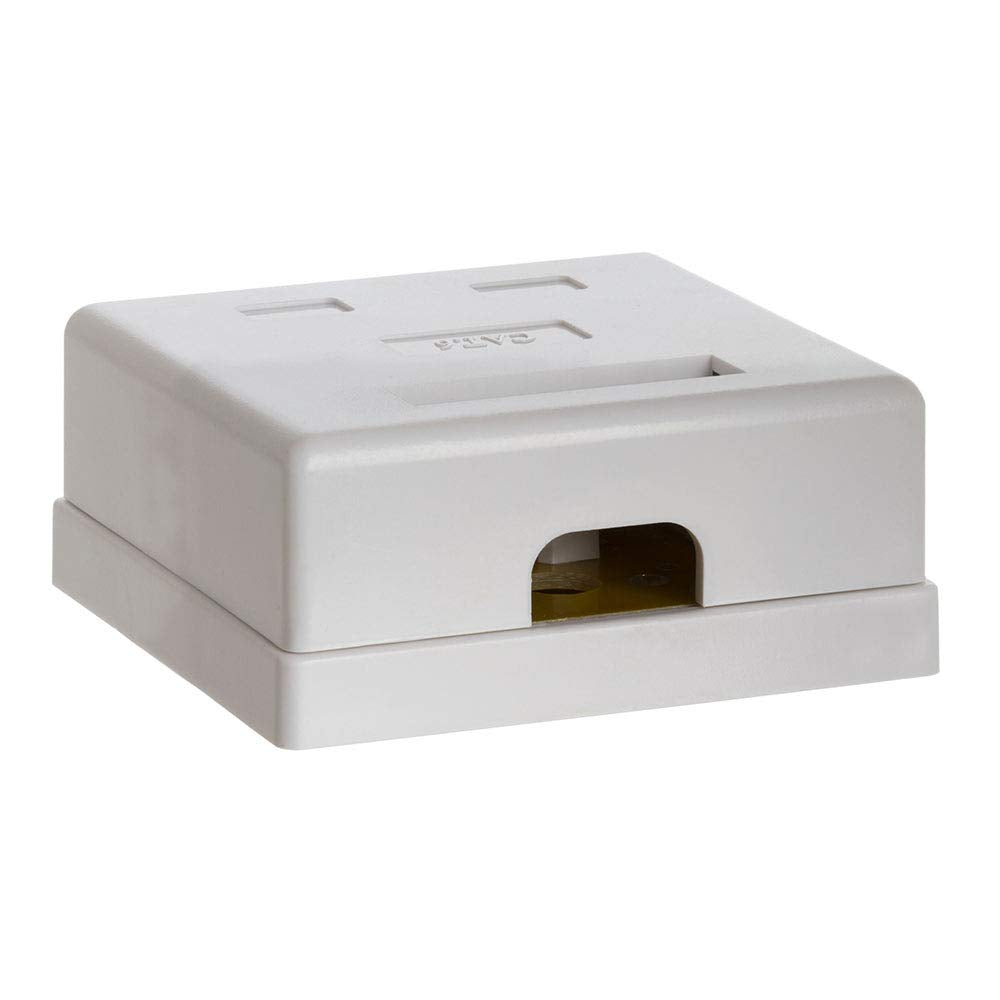 Cmple - 1 Port Keystone Jack Surface Mount Box, Single Port Surface Mount Box for Network, RJ45 Single Hole Keystone Jack