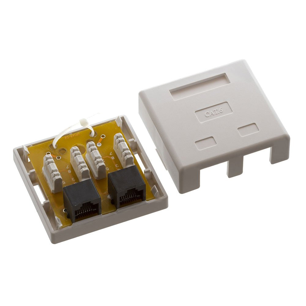 Cmple - 1 Port Keystone Jack Surface Mount Box, Single Port Surface Mount Box for Network, RJ45 Single Hole Keystone Jack
