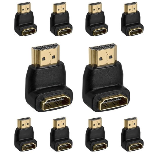 Cmple 10 Pack Micro HDMI Male to HDMI Female Adapter, Gold Plated, Compact Size